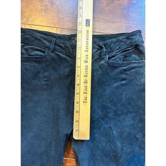 Vintage Jou Jou Skins Suede Leather Biker Y2K Slim Straight Pants Size 13/14 - Picture 8 of 13